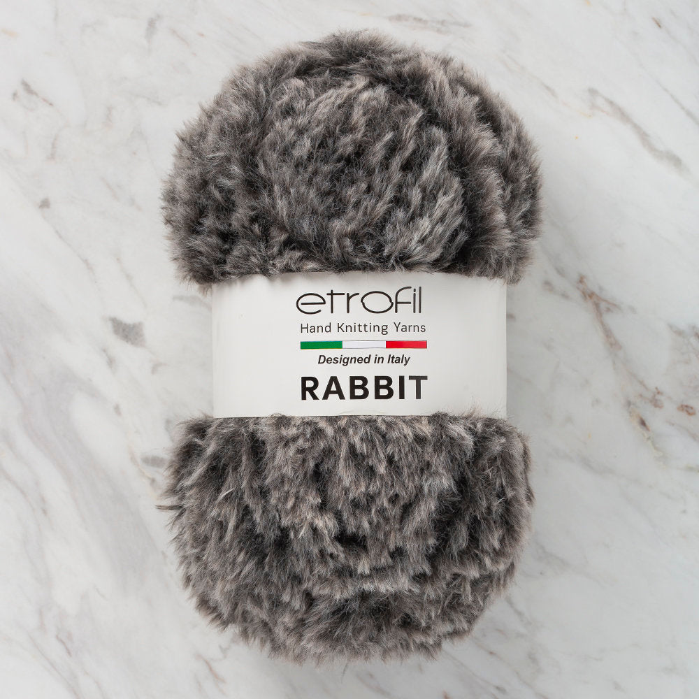 Etrofil Rabbit Gri/Siyah El Örgü İpliği - 70907